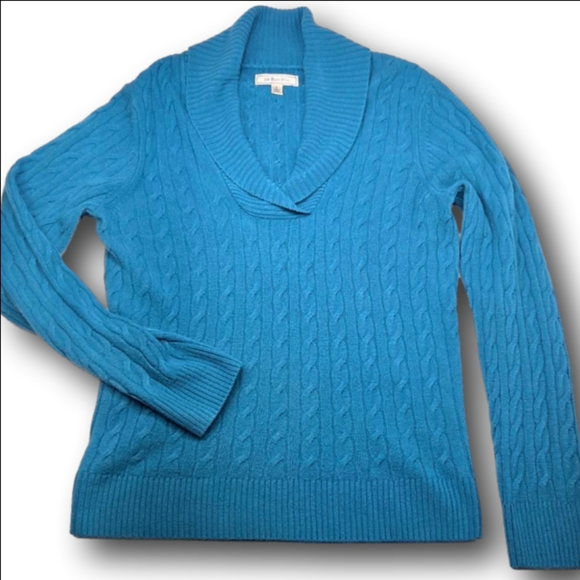 G.H. Bass & Co. Sweaters - Women's G.H. Bass & Co. Teal Cable Knit Cowl Neck Sweater L